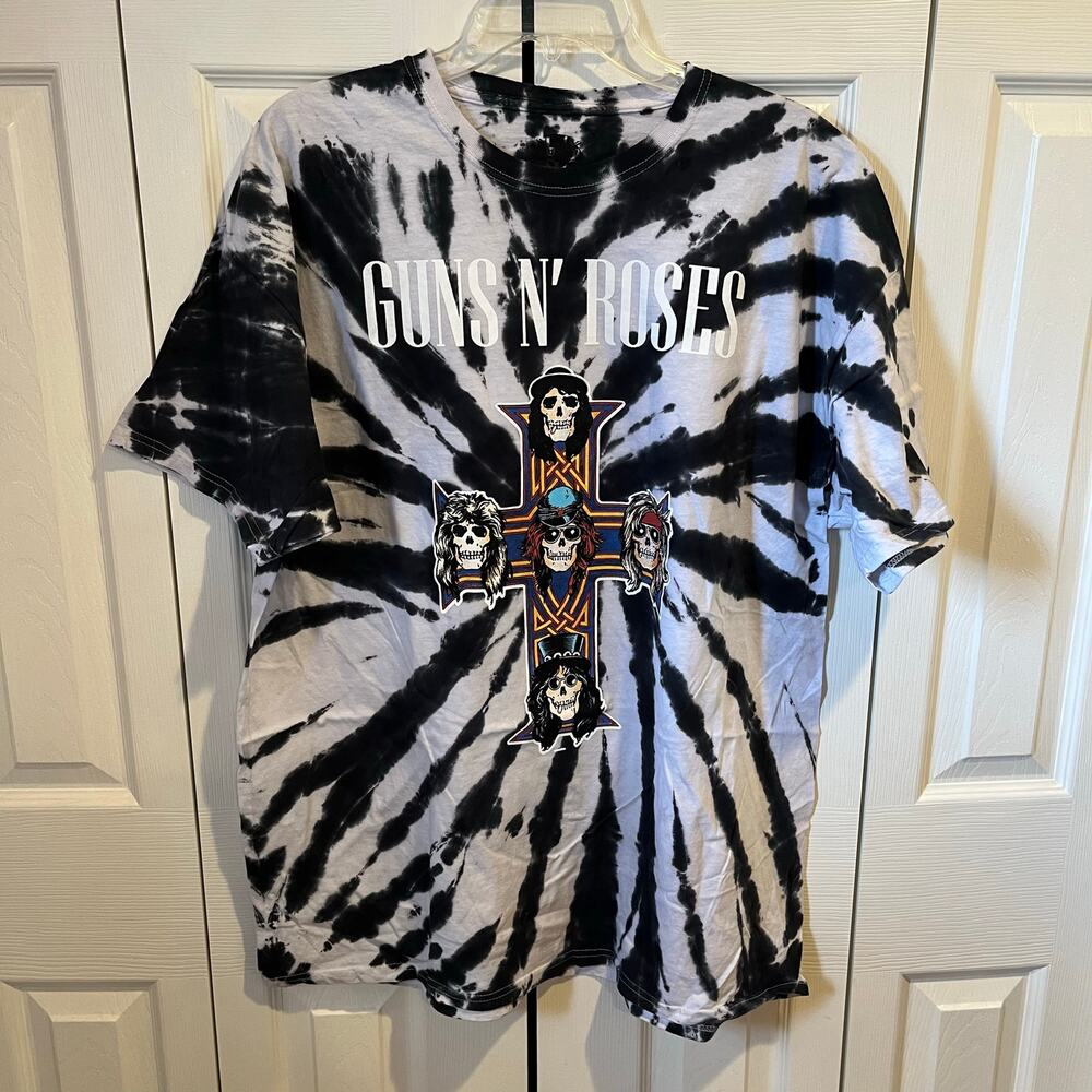 Guns N' Roses Appetite for Destruction Graphic Tie Dye Tee Gray White XL